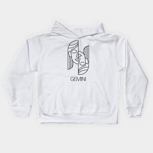 Gemini Zodiac Sign - Black Kids Hoodie